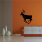 Black reindeer decal silhouette in a running pose, with small harness accents