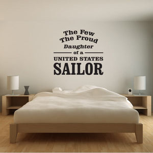 Wall decal with quote text; reads "Daughter of a United States Sailor"