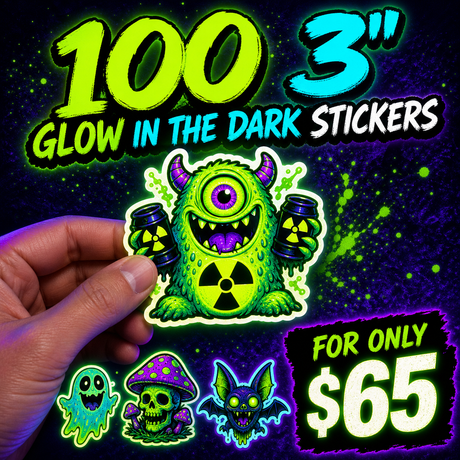 100 - 3" Glow in the Dark Stickers