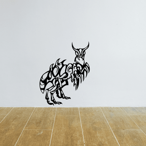 Black praying mantis demon wall decal, standing and folded like a prayer