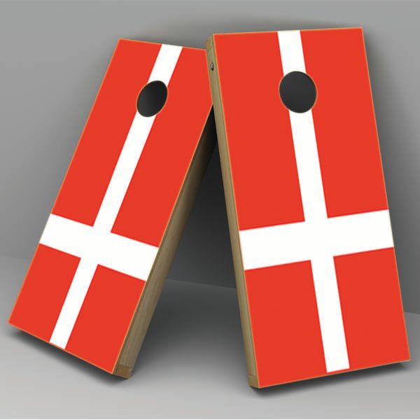 Denmark Flag Cornhole Board Vinyl Decal Wrap