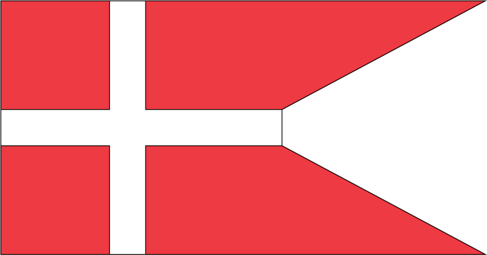 Denmark flag sticker with red field and white cross