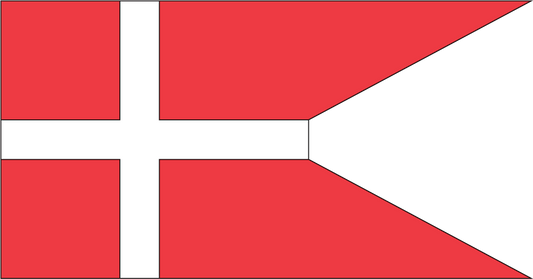 Denmark flag sticker with red field and white cross