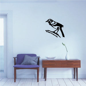Black desert bird wall decal with stylized Southwestern pattern