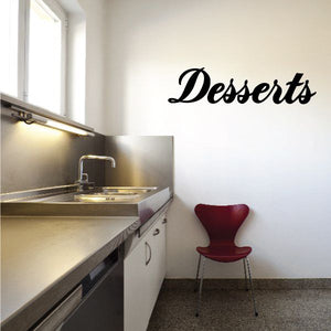 Desserts wall decal with black script lettering