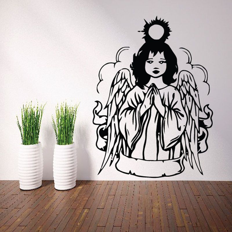 Image of Detailed Angel Girl Praying Decal