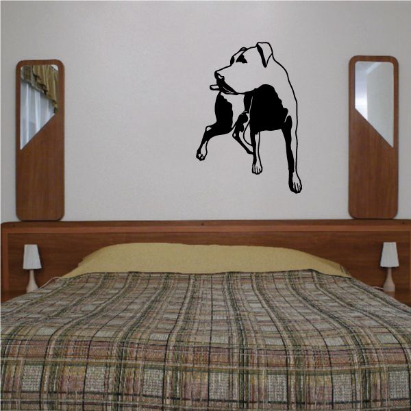 Detailed rottweiler silhouette wall decal in black