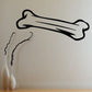Dog bone wall decal with detailed line art, black outline