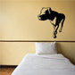 Hunting Rottweiler wall decal with black dog silhouette