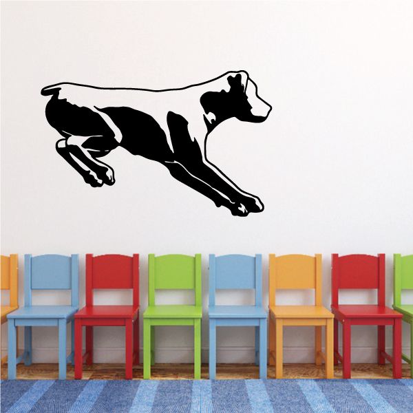 Rottweiler running dog wall decal
