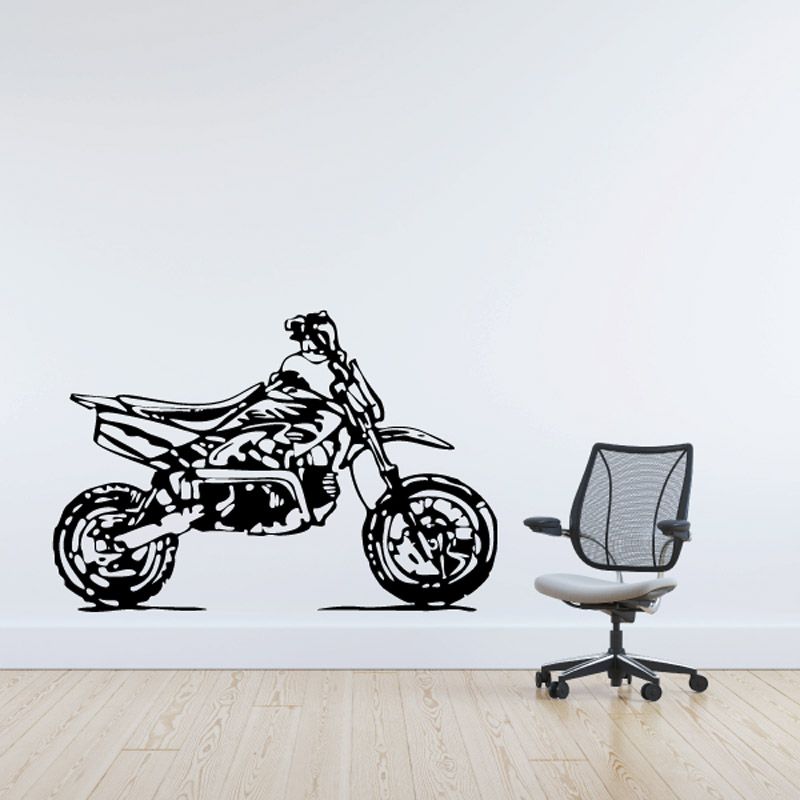 Image of Detailed Motorcycle Sketch Decal