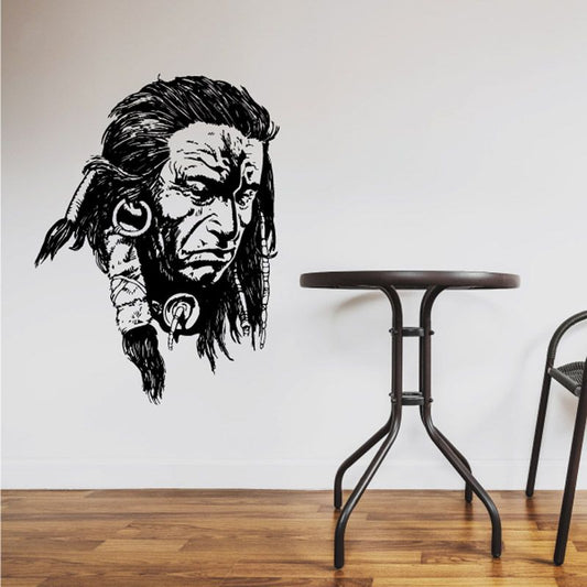 Image of Detailed Native American Face Decal