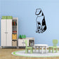 Rottweiler dog wall decal, detailed black and white sitting dog design