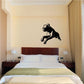 Black pouncing Rottweiler wall decal with detailed silhouette