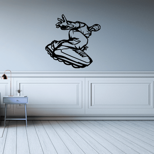 Rollerblader decal sticker with black illustrated skater on inline skates