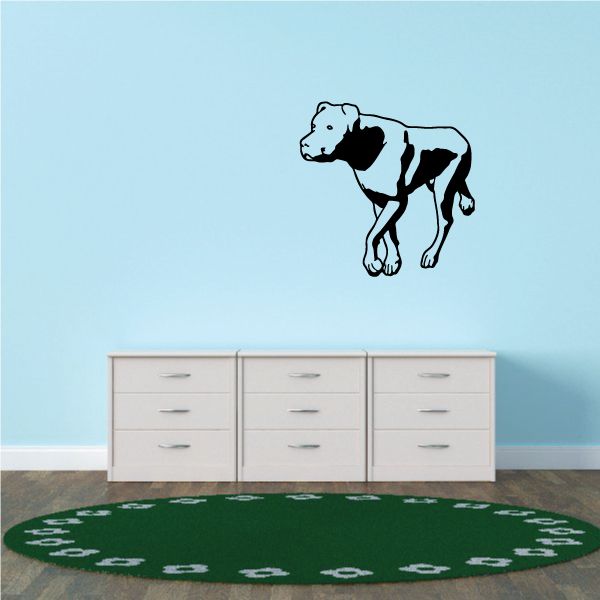 Rottweiler dog wall decal with black-and-white sneaking design