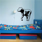 Sprinting Rottweiler wall decal, black and white dog in running pose