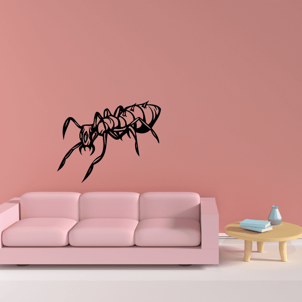Transparent ant decal sticker with detailed black ant design