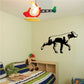 Walking Rottweiler wall decal in black, detailed dog figure.