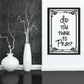 Wall decal with black ornate frame and text “Did you think to pray?”