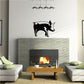 Black and white pig wall decal with front legs raised, decorative animal sticker