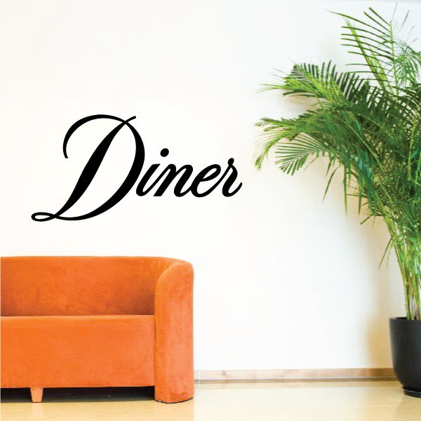 Black cursive 'Diner' vinyl wall decal