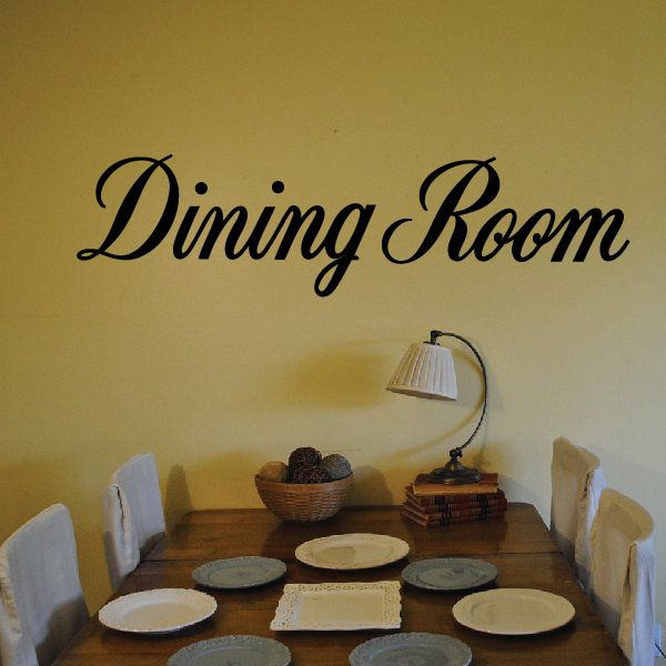 Dining Room wall decal in black cursive lettering