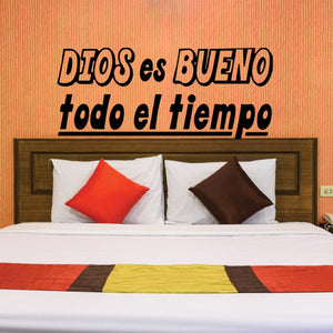 Colorful Spanish wall decal text "Dios es Bueno todo el tiempo"