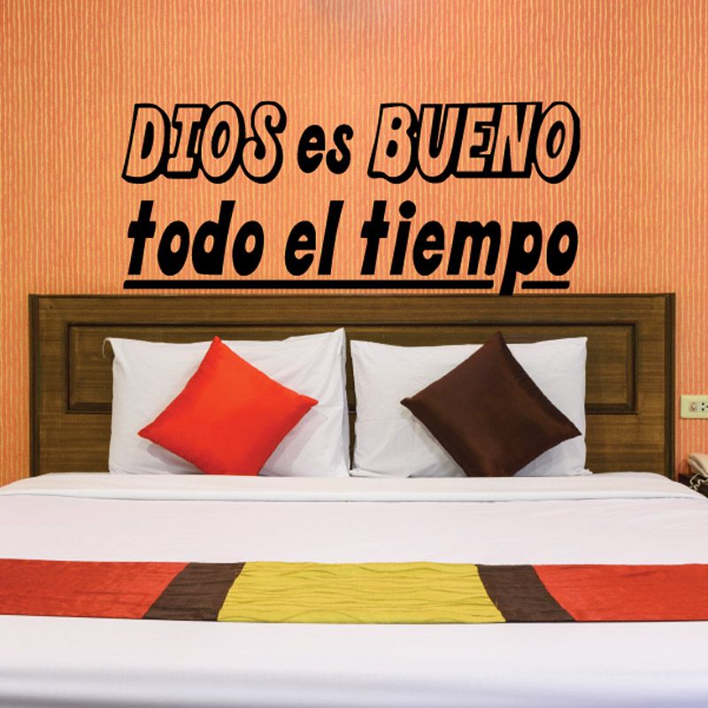 Colorful Spanish wall decal text "Dios es Bueno todo el tiempo"
