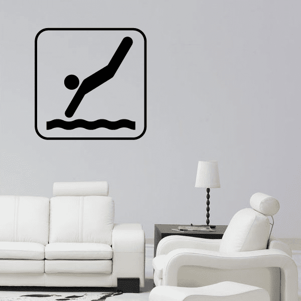 Image of Diving Swimmer Sign Decal