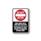 Warning sticker: red 'DO NOT ENTER' sign with 'DOG DOES BITE AND HAS KILLED' text