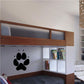 Black dog paw print decal for wall, large footprint design