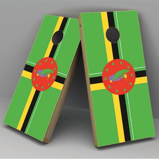 Dominica Flag Cornhole Board Vinyl Decal Wrap