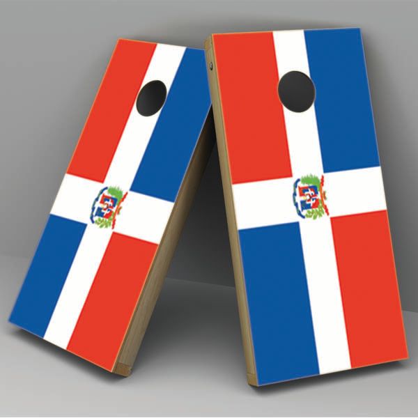 Dominican Republic Flag Cornhole Board Vinyl Decal Wrap