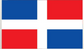 Dominican Republic flag sticker with red, white, and blue cross design