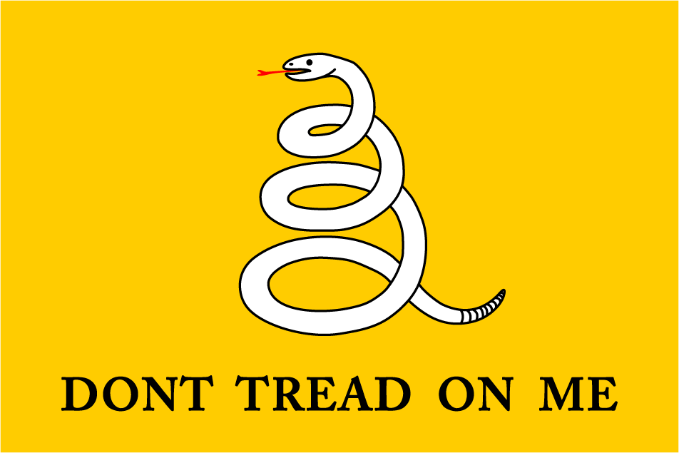 Dont Tread On Me Flag - Vinyl Stickers - Gloss Stickers, isolated printed sticker artwork