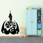 Double hook snake wall decal, black coiled snake silhouette