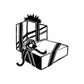 Double present decal with black-and-white wrapped gift boxes and ribbon bow