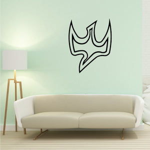 Dove outline wall decal with black line art design