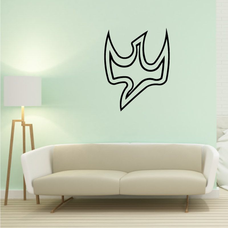 Dove outline wall decal with black line art design