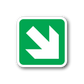 Green square sticker with white down arrow symbol