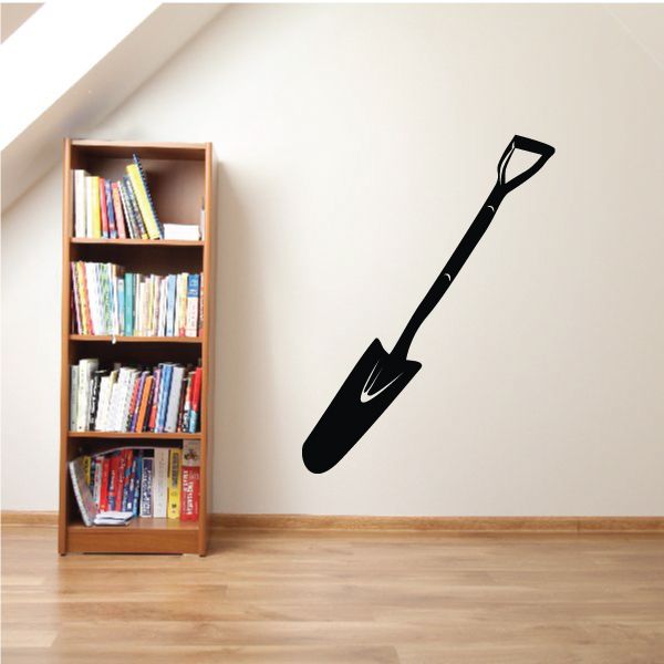 Black shovel spade drain decal sticker