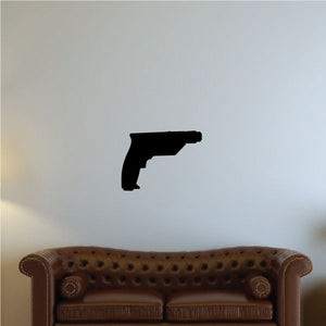Black drill-shaped wall decal