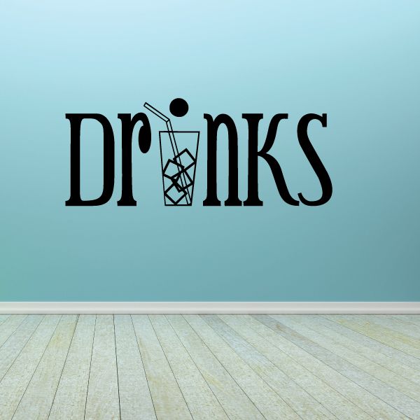 Image of Drinks Wall Decal - Vinyl Decal - Car Decal - Business Sign - MC589