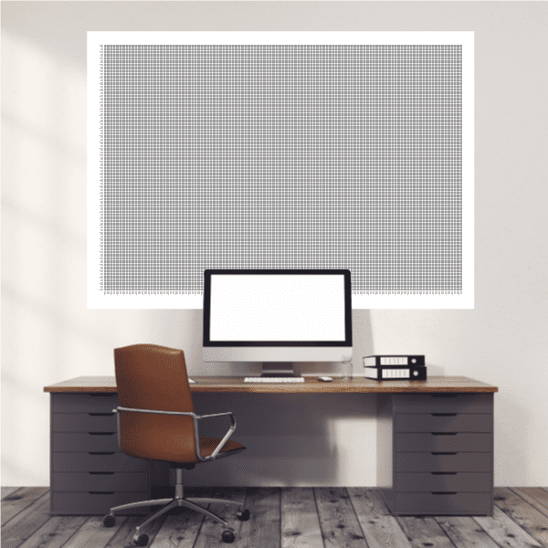 Dry erase sticker sheet with grid and small cross marks, white background.