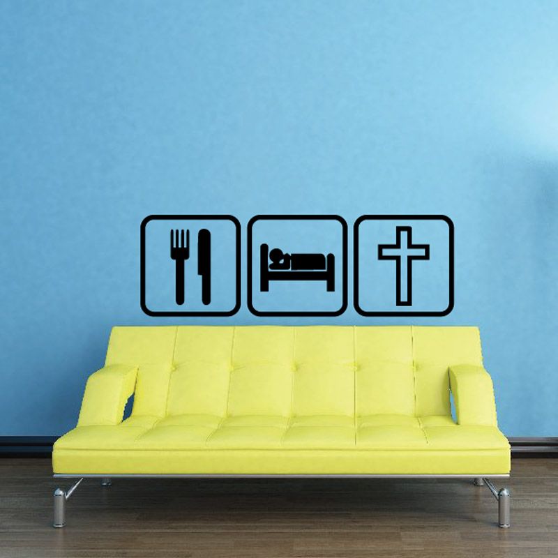 Image of Eat sleep Cross Decal