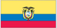 Ecuador flag sticker with national coat of arms centered on rectangular design