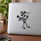 Native egret walking decal with black line-art bird figure
