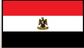 Egypt flag sticker with red white black stripes and central gold emblem