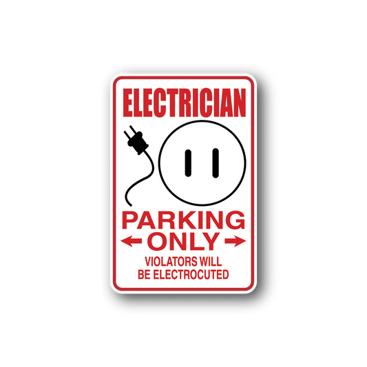 Image of Electrician Parking Only Sticker